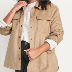 Old Navy Utility Shacket, oversized soft camel